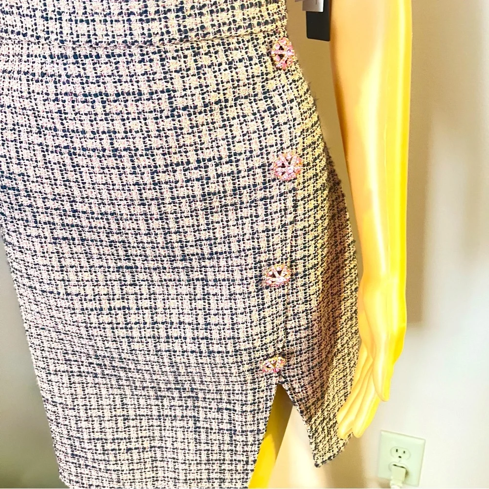 New City Studios Square-Neck Tweed Mini Dress - Picture 7 of 12